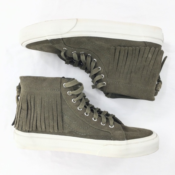 Vans Mens SK8-Hi Sneakers Suede Moccasin Green Port Royal Sz 7 Men / 8.5 Women - Picture 4 of 10